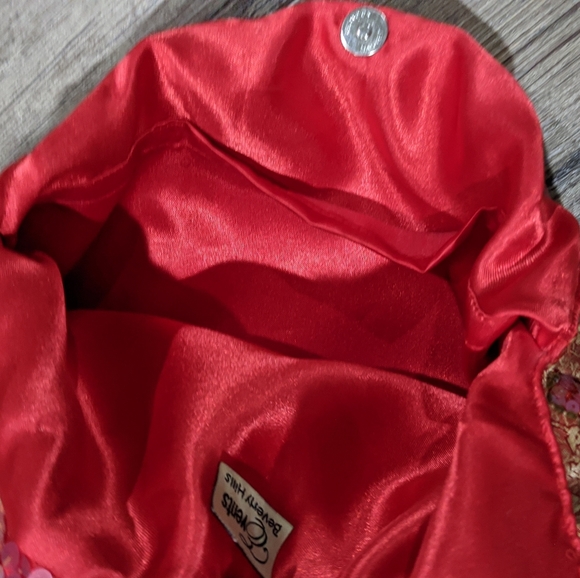 Embroidered & Beaded Fringe Evening Bag With Bamboo Handle - Picture 8 of 16